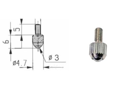 Náhradní dotek k úchylkoměru, pr. 3mm, M2,5mm
